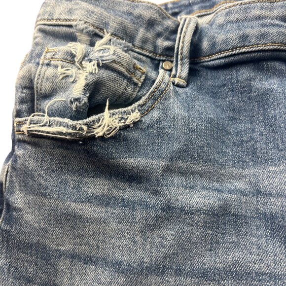 Risen SALT TREE Jeans Mid Rise Straight RDP5302 Distressed Denim Frayed Hem 13 - Picture 9 of 11